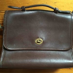 Coach leather handbag w/ detachable shoulder strap